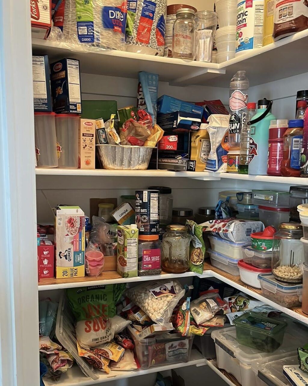 Messy pantry before photo