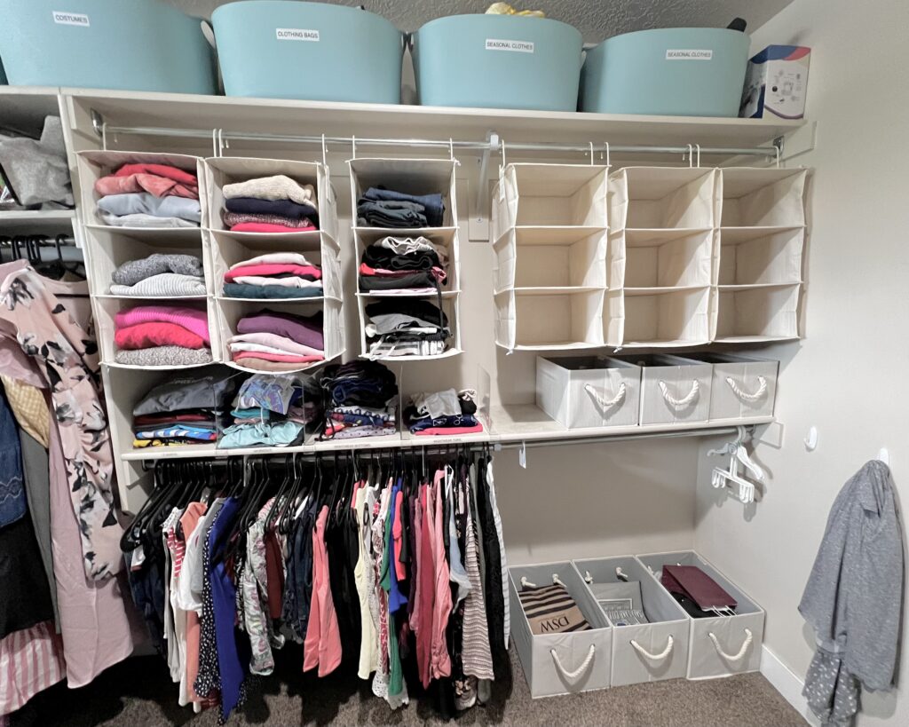 Organized closet after photo